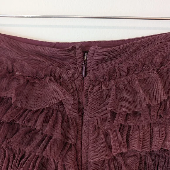 Anthropologie Let Me Be Ruffled Tule Maxi Tiered A-Line Skirt Sz. M - Picture 6 of 12